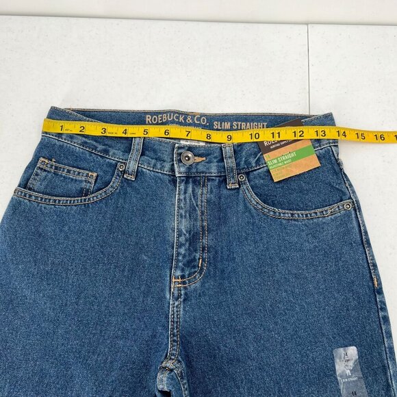 Roebuck & Co Boys Size 14 Blue Denim Slim Straight Jeans Adjustable Waist - Picture 7 of 11